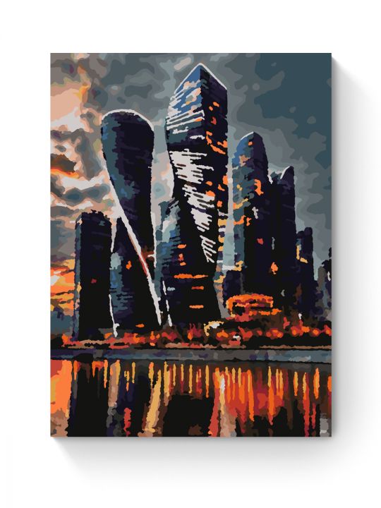 Картина по номерам на подрамнике «Небоскрёбы» 25x20 см