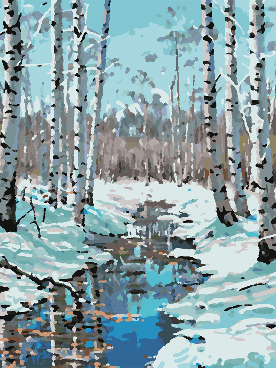 Картина по номерам без подрамника «Ранняя весна» 40x30 см