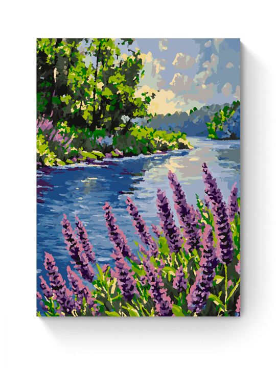 Картина по номерам на подрамнике «Шалфей у воды» 50x40 см
