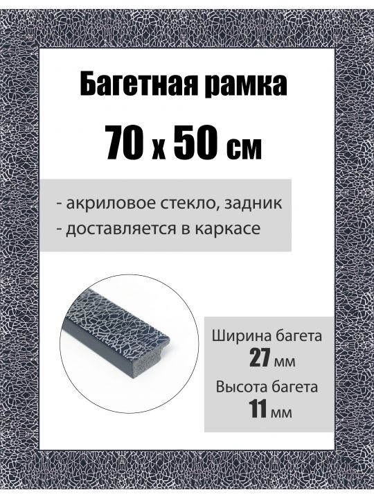 Рамка багетная для картин со стеклом 70 x 50 см, РБ-232