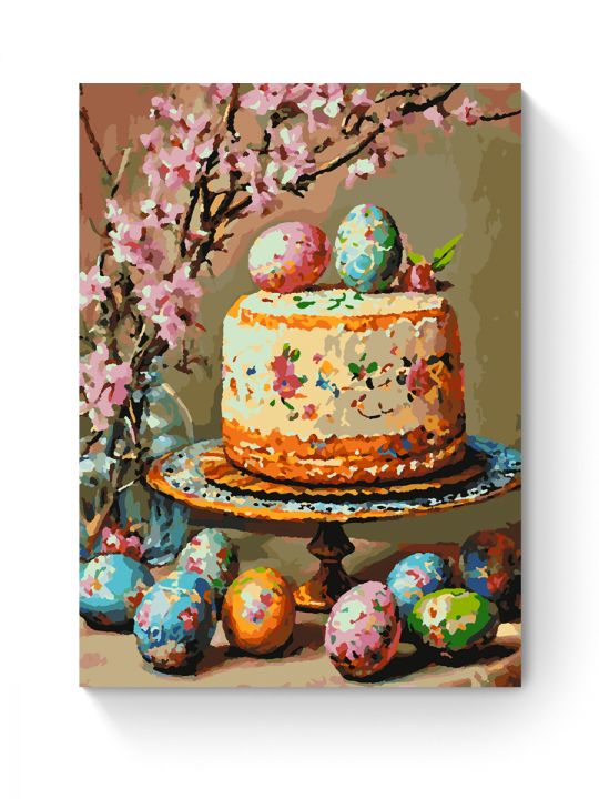 Картина по номерам на подрамнике «Кулич к Пасхе» 50x40 см