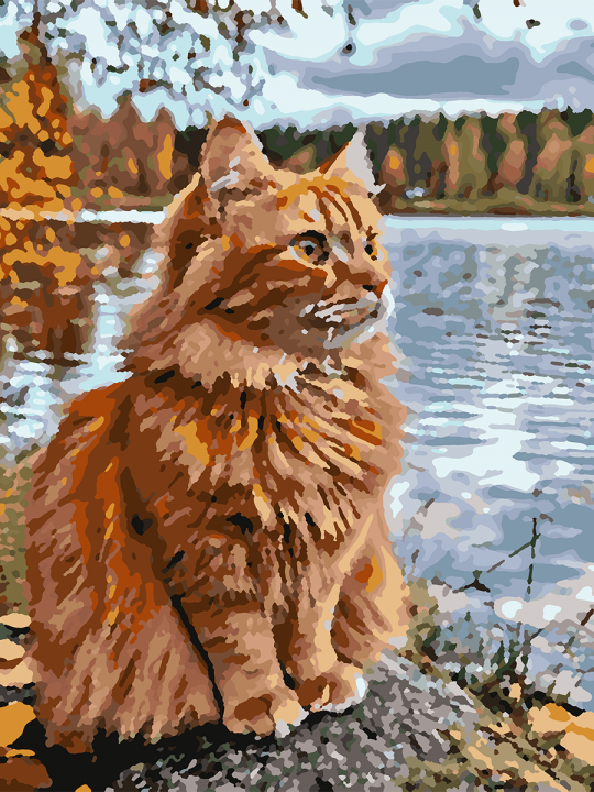 Картина по номерам без подрамника «Рыжий кот» 40x30 см