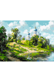 Картина по номерам без подрамника «Храм у воды» 40x30 см