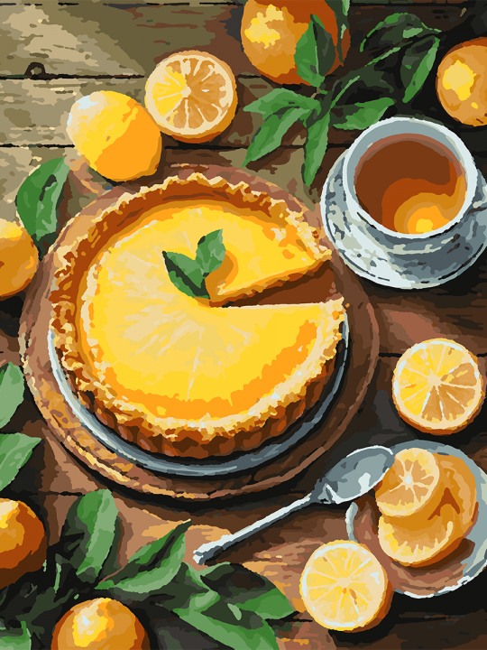 Картина по номерам без подрамника «Лимонный вкус» 50x40 см