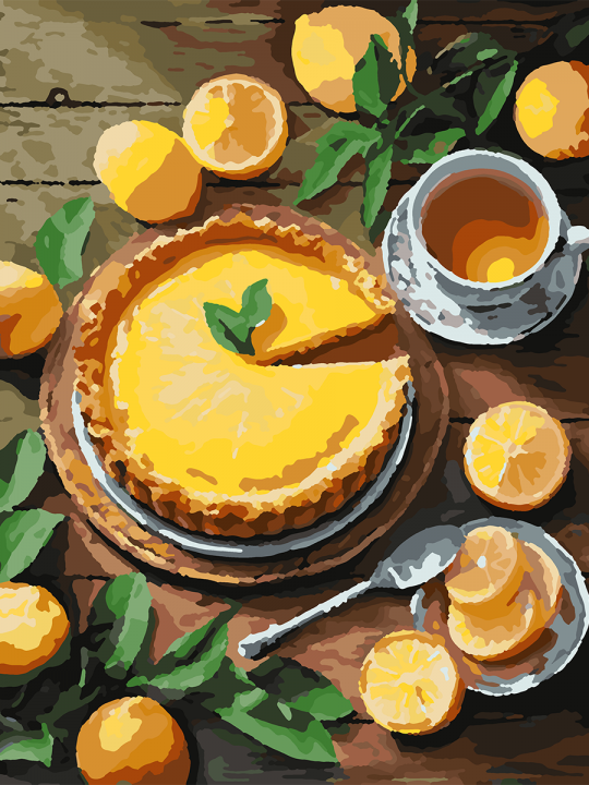 Картина по номерам без подрамника «Лимонный вкус» 40x30 см