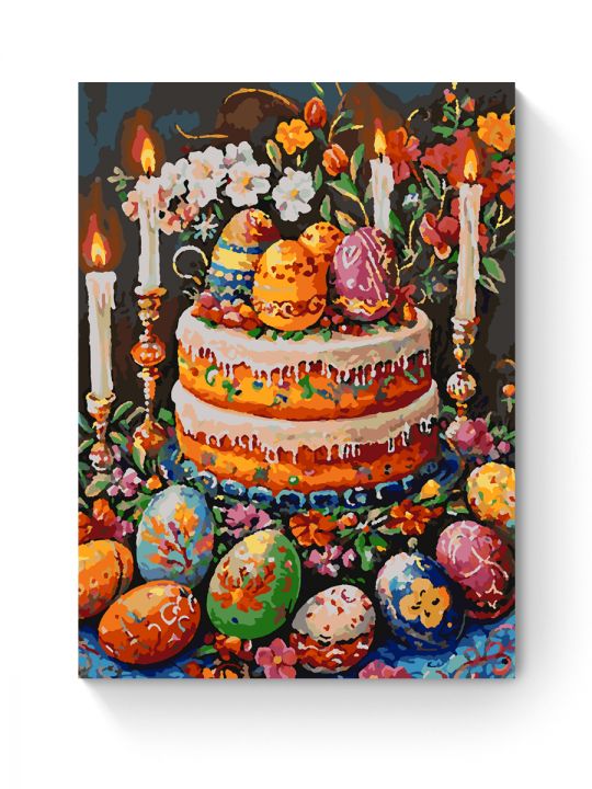 Картина по номерам на подрамнике «Кулич к Пасхе» 50x40 см