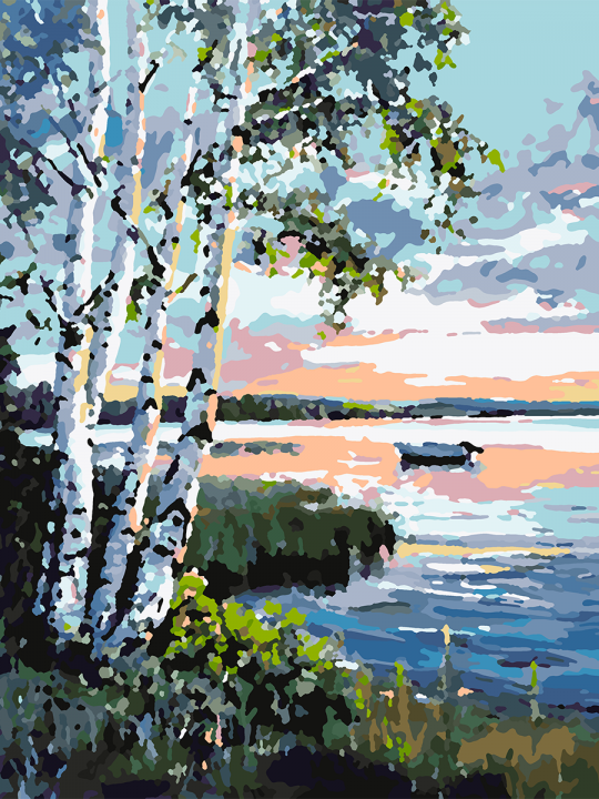 Картина по номерам без подрамника «Рассвет» 40x30 см