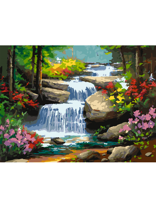 Картина по номерам без подрамника «Водопад» 40x30 см