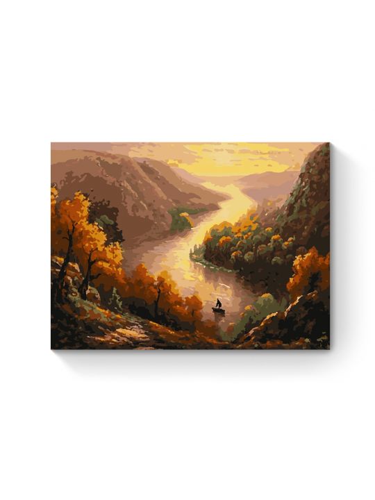 Картина по номерам на подрамнике «Речная долина» 50x40 см