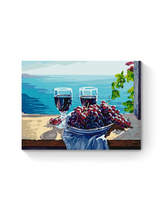 Картина по номерам на подрамнике «Два бокала» 50x40 см
