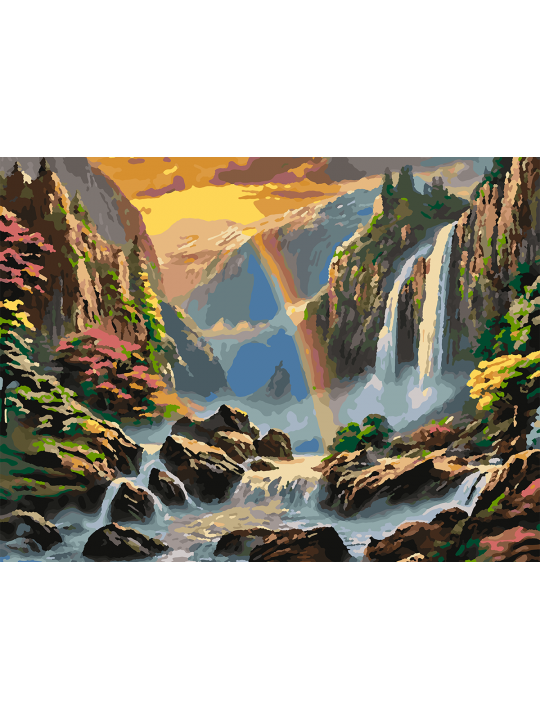 Картина по номерам без подрамника «Водопад» 50x40 см