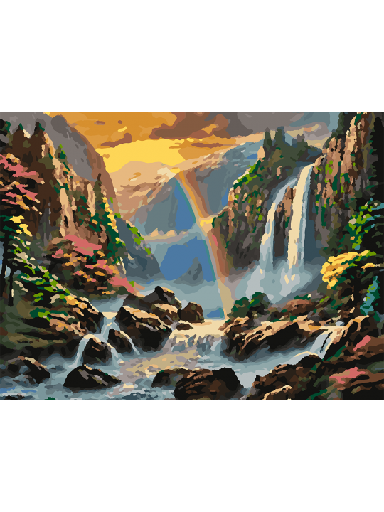 Картина по номерам без подрамника «Водопад» 40x30 см