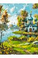 Картина по номерам на подрамнике «Храм у реки» 50x40 см