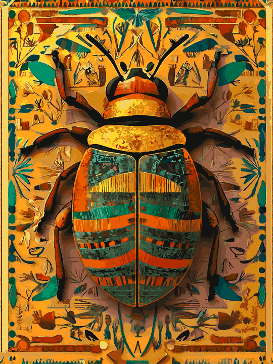 Картина по номерам без подрамника «Жук скарабей» 130x100 см