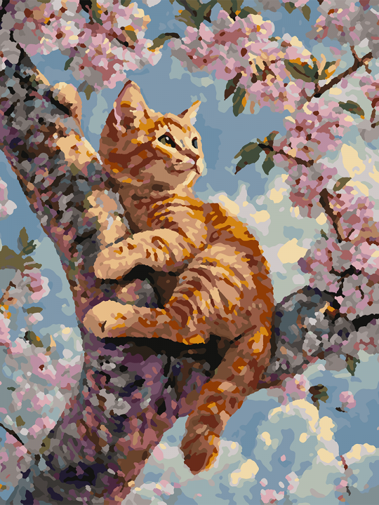 Картина по номерам без подрамника «Рыжий котёнок» 40x30 см