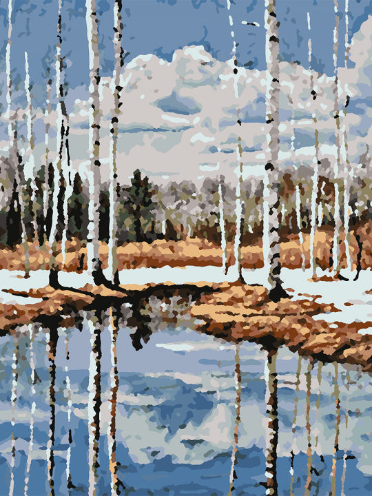Картина по номерам без подрамника «Ранняя весна» 40x30 см