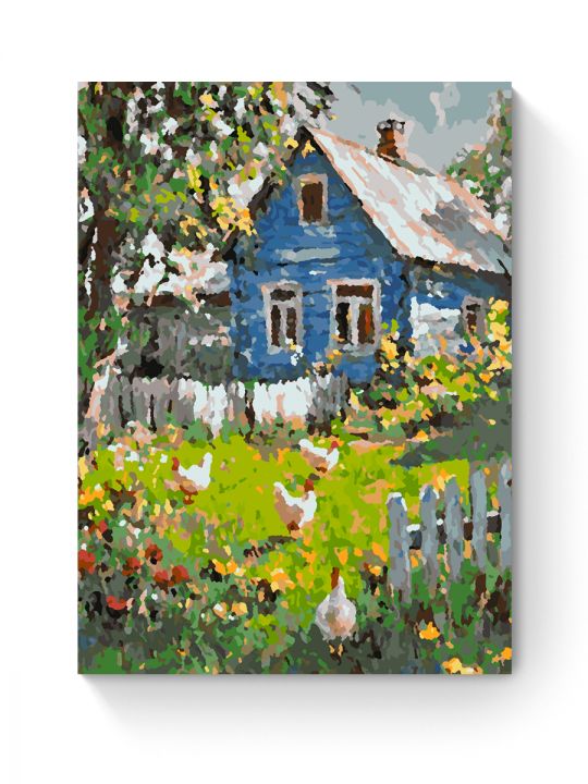 Картина по номерам на подрамнике «Деревенька» 50x40 см