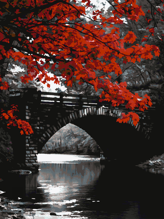 Картина по номерам без подрамника «Каменный мост» 130x100 см