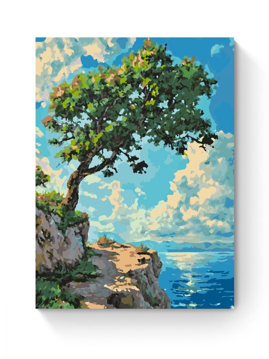 Картина по номерам на подрамнике «Дуб на скале» 50x40 см