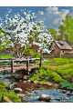 Картина по номерам на подрамнике «Весеннее село» 40x30 см