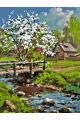 Картина по номерам без подрамника «Весеннее село» 40x30 см