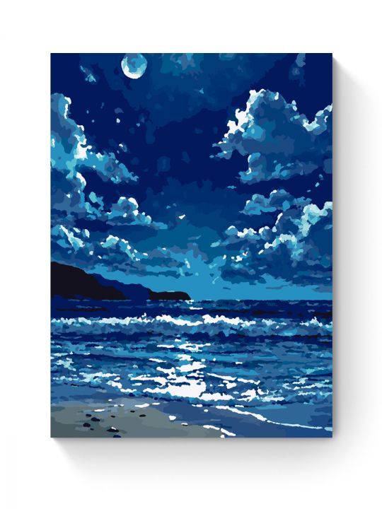 Картина по номерам на подрамнике «Ночь и море» 50x40 см
