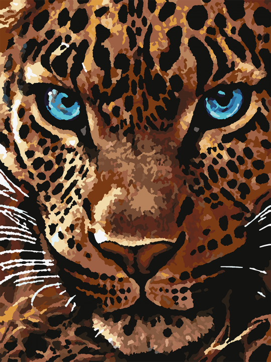 Картина по номерам без подрамника «Леопард» 25x20 см
