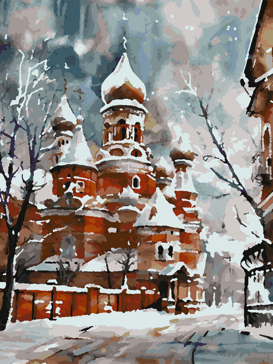 Картина по номерам без подрамника «Зимний собор» 50x40 см