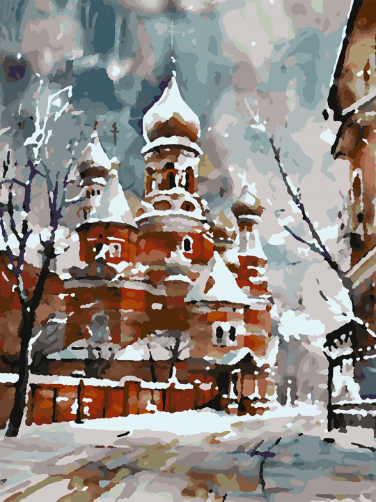 Картина по номерам без подрамника «Зимний собор» 40x30 см