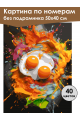 Картина по номерам без подрамника «Яичница» 50x40 см