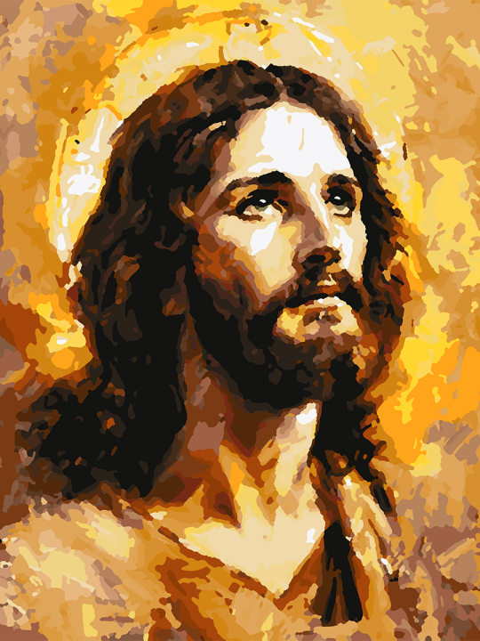 Картина по номерам без подрамника «Иисус» 40x30 см