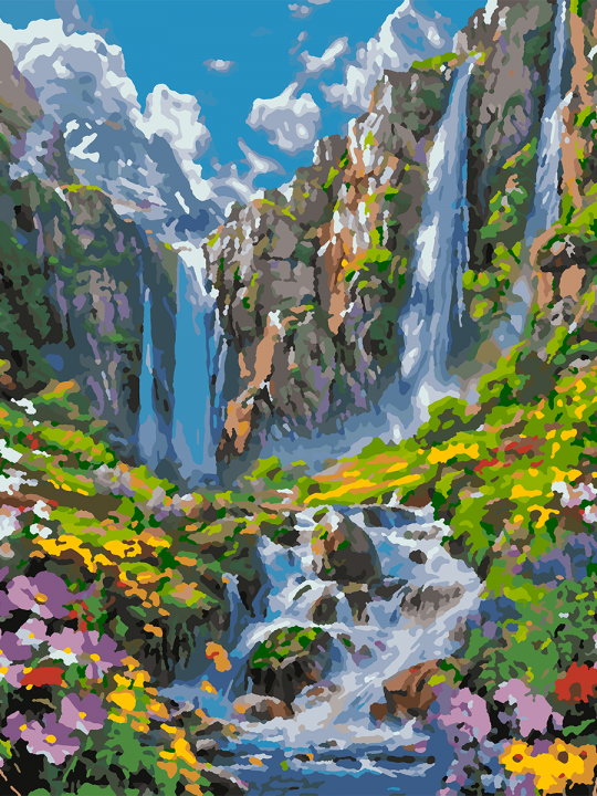 Картина по номерам без подрамника «Водопад» 50x40 см