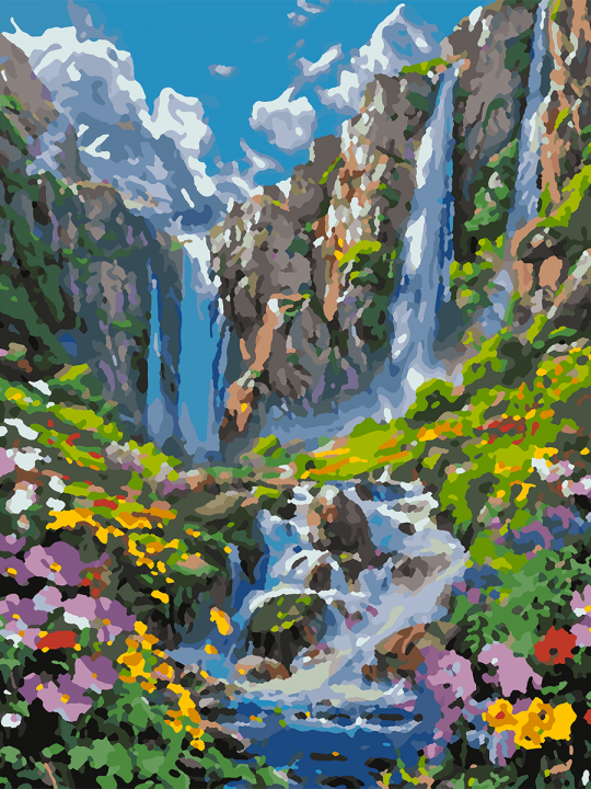 Картина по номерам без подрамника «Водопад» 40x30 см