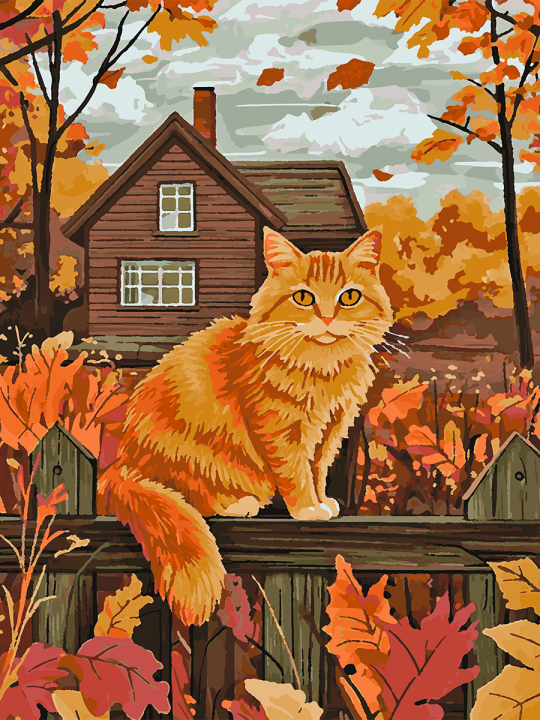 Картина по номерам без подрамника «Рыжий кот» 80x60 см