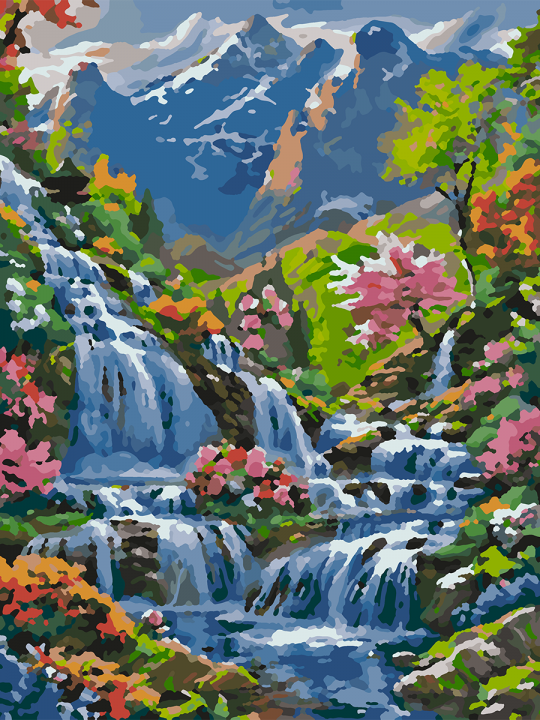 Картина по номерам без подрамника «Водопад» 40x30 см