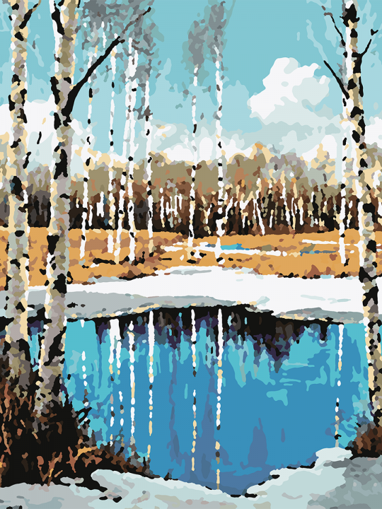 Картина по номерам без подрамника «Ранняя весна» 40x30 см