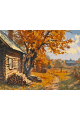 Картина по номерам на подрамнике «Осень в селе» 40x30 см