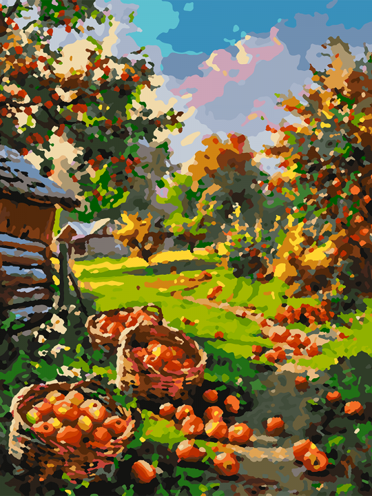 Картина по номерам без подрамника «Урожай яблок» 40x30 см