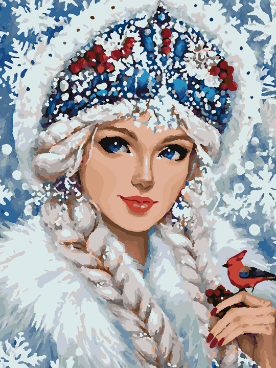 Картина по номерам без подрамника «Снегурочка» 50x40 см