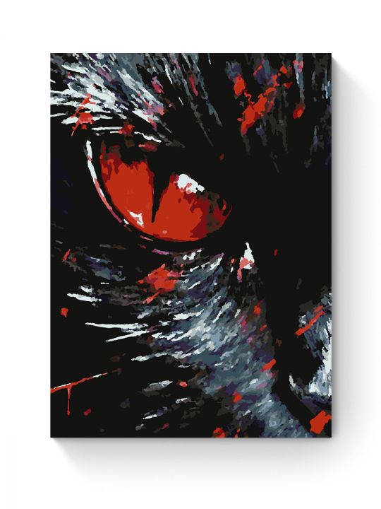Картина по номерам на подрамнике «Черный кот» 50x40 см