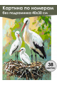 Картина по номерам без подрамника «Аисты» 40x30 см