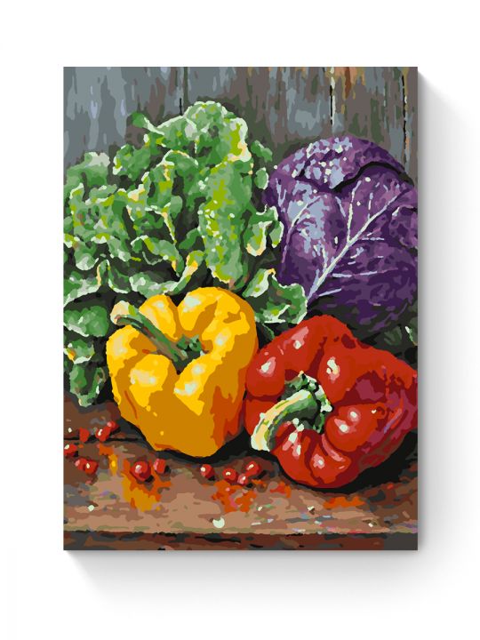 Картина по номерам на подрамнике «Спелые овощи» 40x30 см