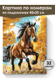 Картина по номерам на подрамнике «Гнедой конь» 40x30 см