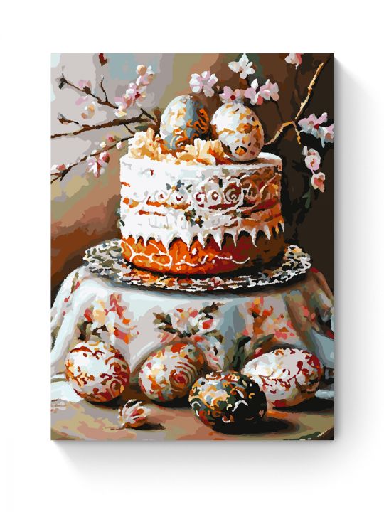 Картина по номерам на подрамнике «Кулич к Пасхе» 50x40 см