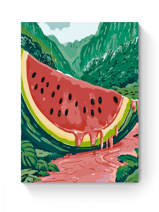 Картина по номерам на подрамнике «Арбузная река» 50x40 см