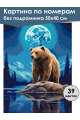 Картина по номерам без подрамника «Мишка и луна» 50x40 см