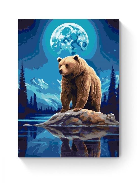 Картина по номерам на подрамнике «Мишка и луна» 50x40 см