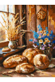 Картина по номерам без подрамника «Домашний хлеб» 25x20 см