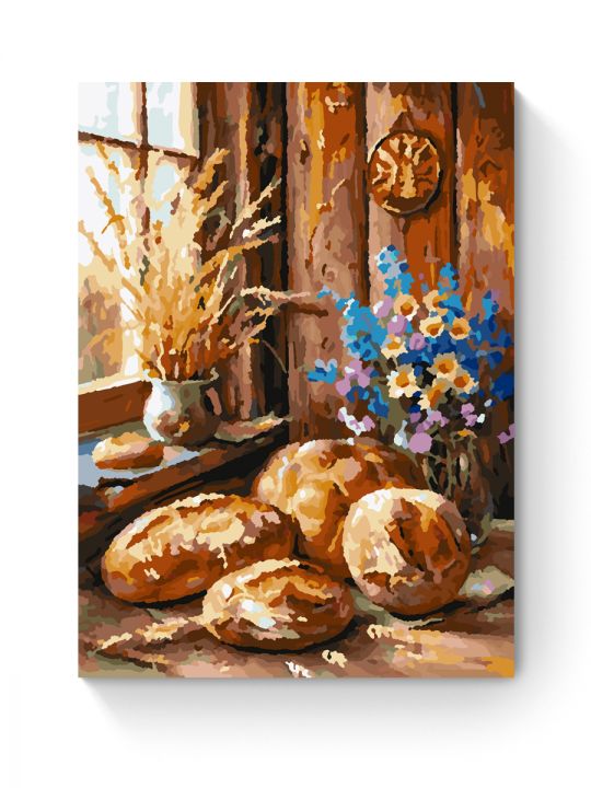 Картина по номерам на подрамнике «Домашний хлеб» 25x20 см