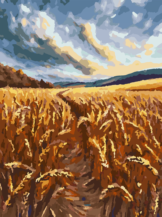 Картина по номерам без подрамника «Поле» 25x20 см Картина по номерам без подрамника «Поле» 25x20 см